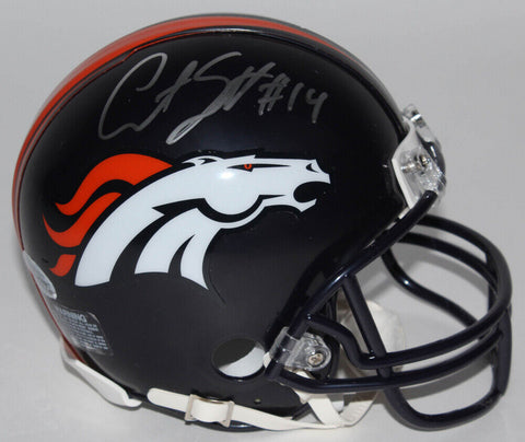 Courtland Sutton Signed Denver Broncos Mini Helmet (Beckett COA) 2018 Rookie W.R