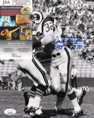 Jack Pardee Signed Los Angeles Rams 8x10 Photo (JSA COA) Tackling Brian Piccolo