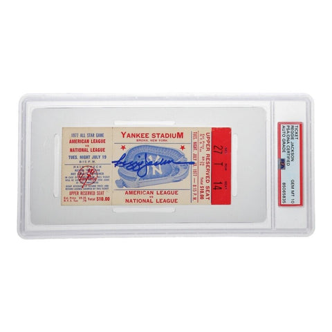Reggie Jackson Signed 1982 New York Yankees A.L.C.S Ticket (PSA 10 Encapsulated)