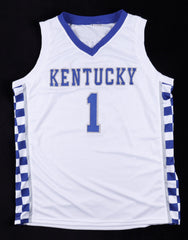 2021 Kentucky Wildcats Team Signed John Caliparii White Jersey (Beckett) 12 Sigs