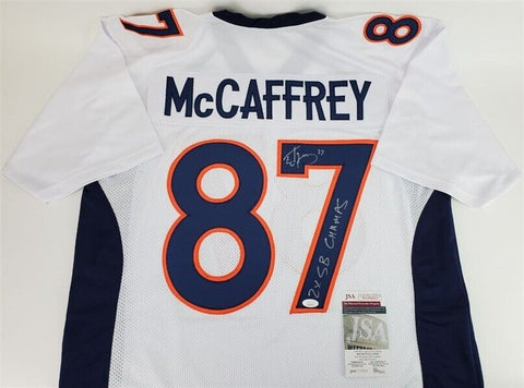 Ed McCaffrey "2x SB Champs" Signed Denver Broncos White Road Jersey (JSA COA) WR