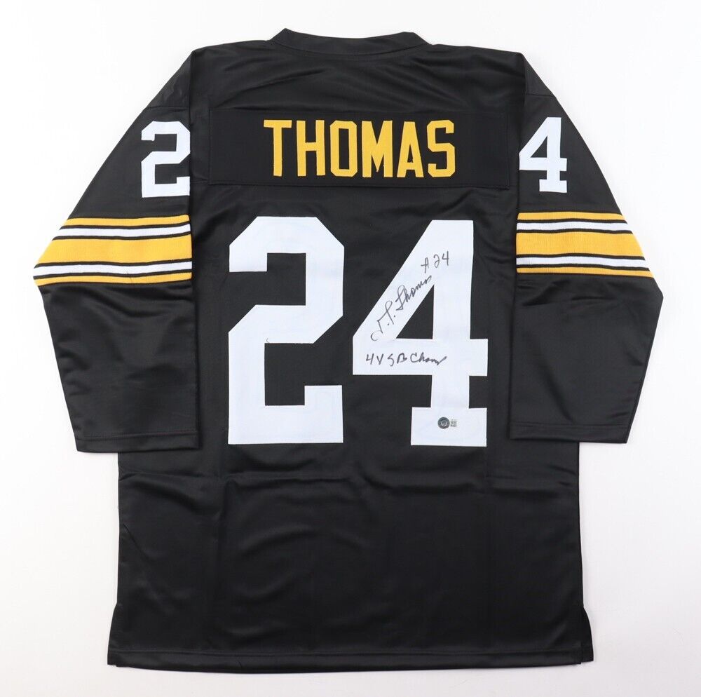 J T Thomas Signed Pittsburgh Steelers Jersey Inscribed "4x SB Champ" (Beckett)