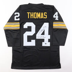 J T Thomas Signed Pittsburgh Steelers Jersey Inscribed "4x SB Champ" (Beckett)