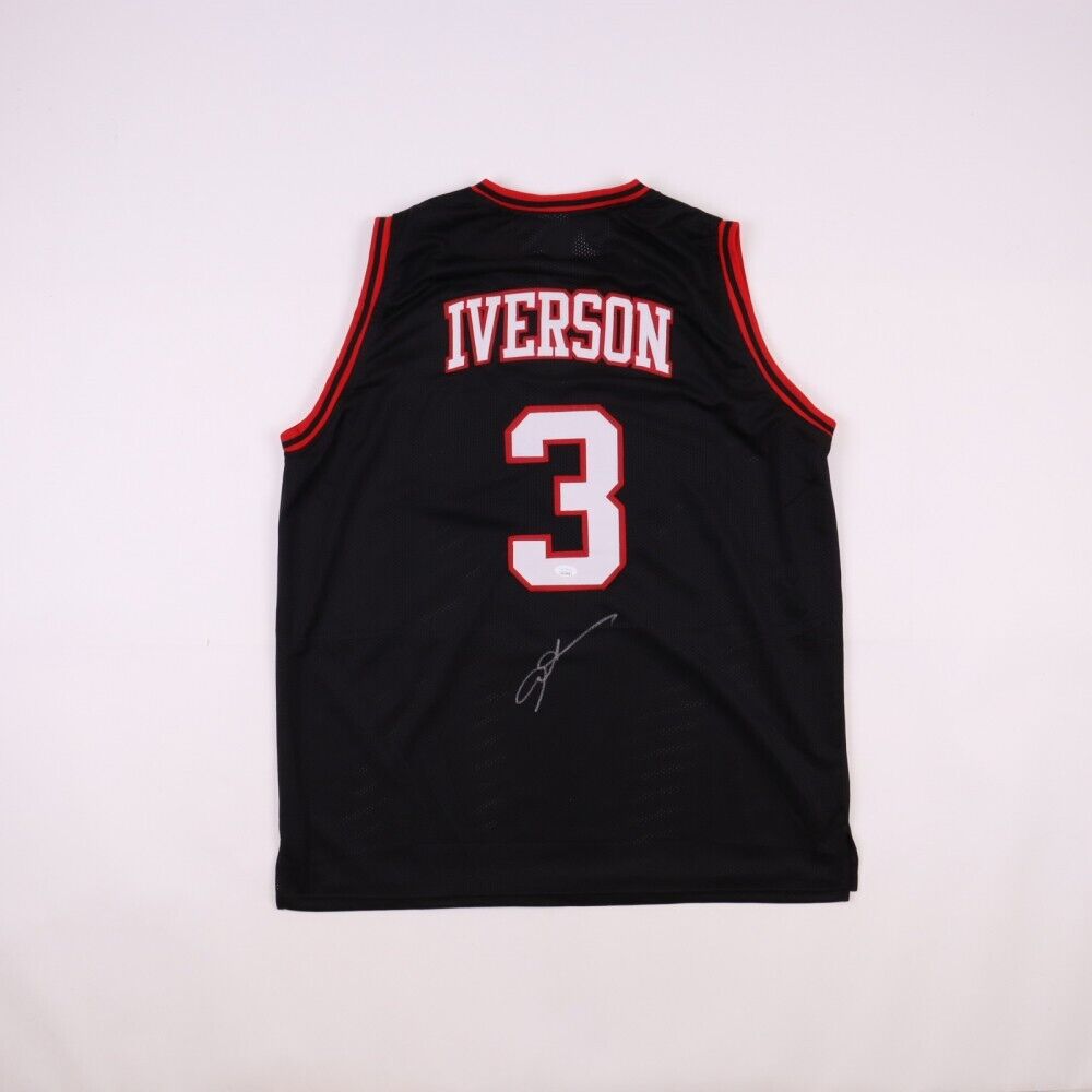  Allen Iverson Autographed Black Philadelphia 76ers