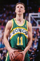 Detlef Schrempf Signed Seattle Supersonics Green Jersey (Beckett) 3xAll Star Fwd