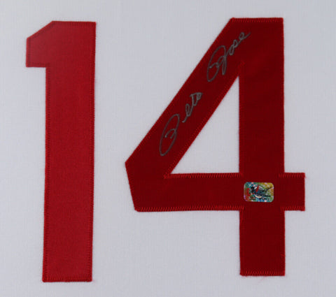 Pete Rose Signed 35" x 43" Custom Framed Cincinnati Reds Jersey (Rose Hologram)