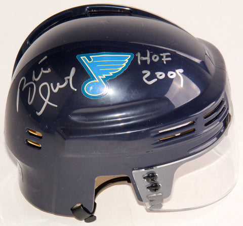Brett Hull Signed St. Louis Blues Mini-Helmet Incribed "HOF 2009" (JSA COA)