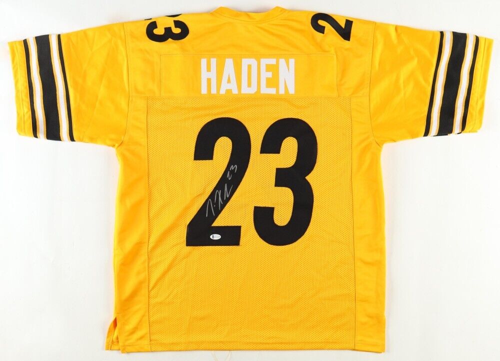 Joe Haden Signed Pittsburgh Steelers Throwback Jersey Beckett 3