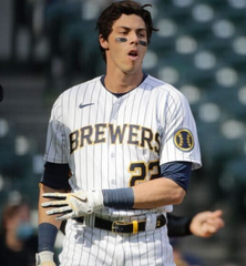 Christian Yelich Signed Milwaukee Brewer Framed Photo Display / Beckett 2018 MVP