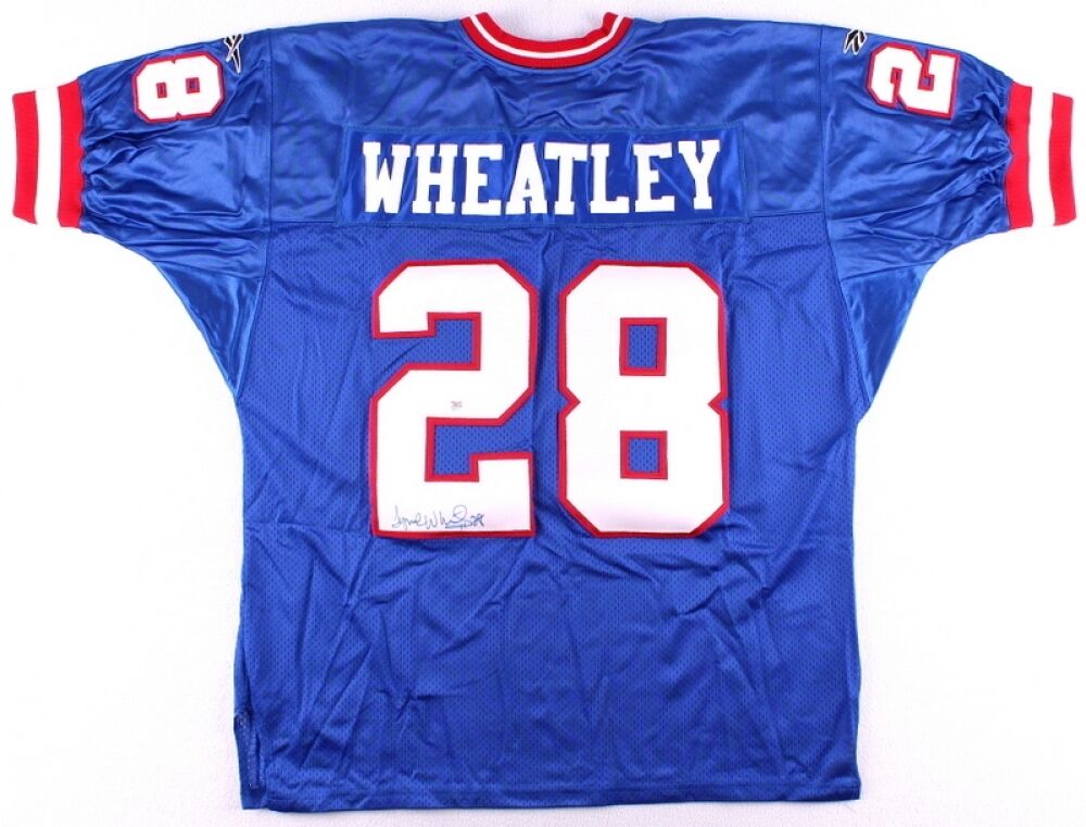 Tyrone Wheatley Signed New York Giants Jersey (Autograph Reference COA –