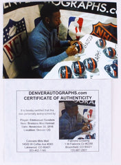 Emmanuel Sanders Signed Broncos Mini Helmet (JSA COA & Denver Autographs COA)