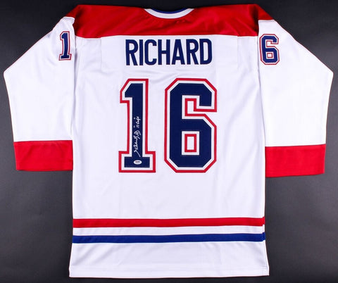 Henri Richard Signed Montreal Canadiens Jersey Inscribed "11 Cups" (PSA COA)