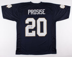 C.J. Prosise Signed Notre Dame Fighting Irish Jersey Inscribed "Go Irish" (PSA)