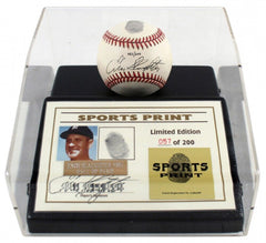 Enos Slaughter Signed LE NL Baseball Display w/ Display Case Cardinals, Yankees