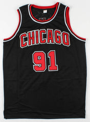 Dennis Rodman Signed Black Chicago Bulls Jersey (Beckett COA)  Leading Rebounder
