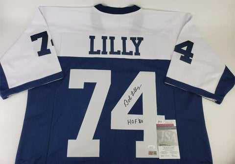 Bob Lilly Signed Dallas Cowboys Throwback Jersey Inscribed "HOF '80" (JSA COA)