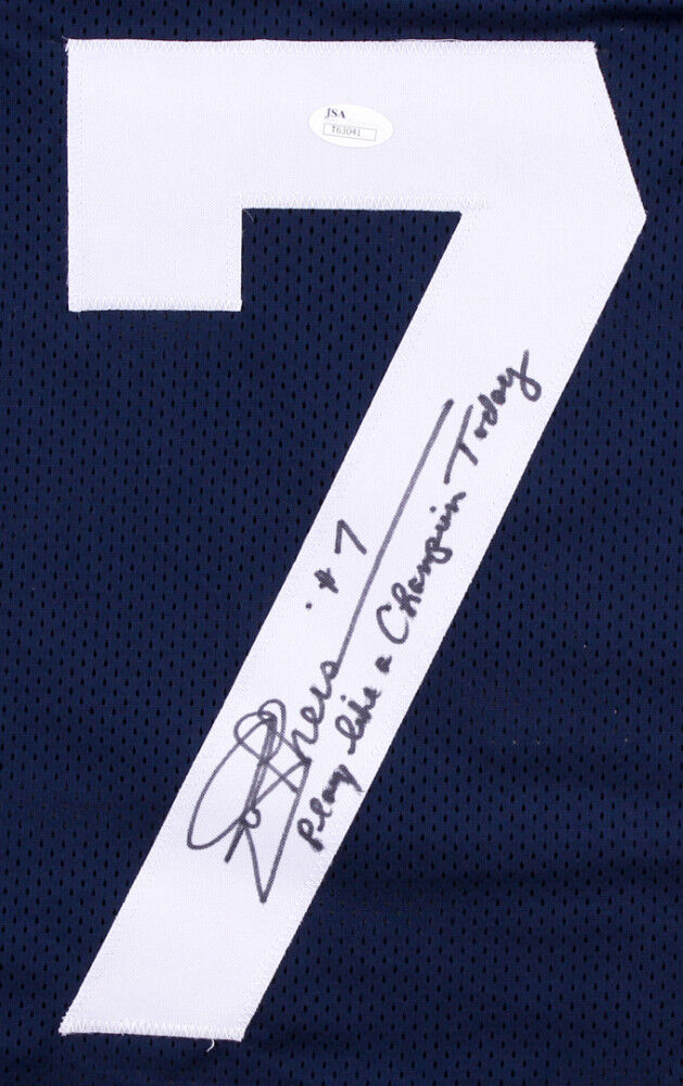 Joe Theismann Signed Notre Dame Jersey Inscribed 'Play Like A Champion –