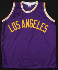 Magic Johnson Signed Los Angeles Lakers Purple Jersey (PSA/DNA COA) 5xNBA Champ