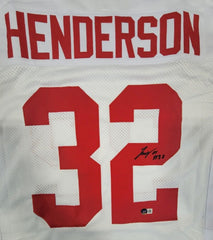 TreVeyon Henderson Signed Ohio State Buckeyes Jersey (Beckett) Jr. Running Back