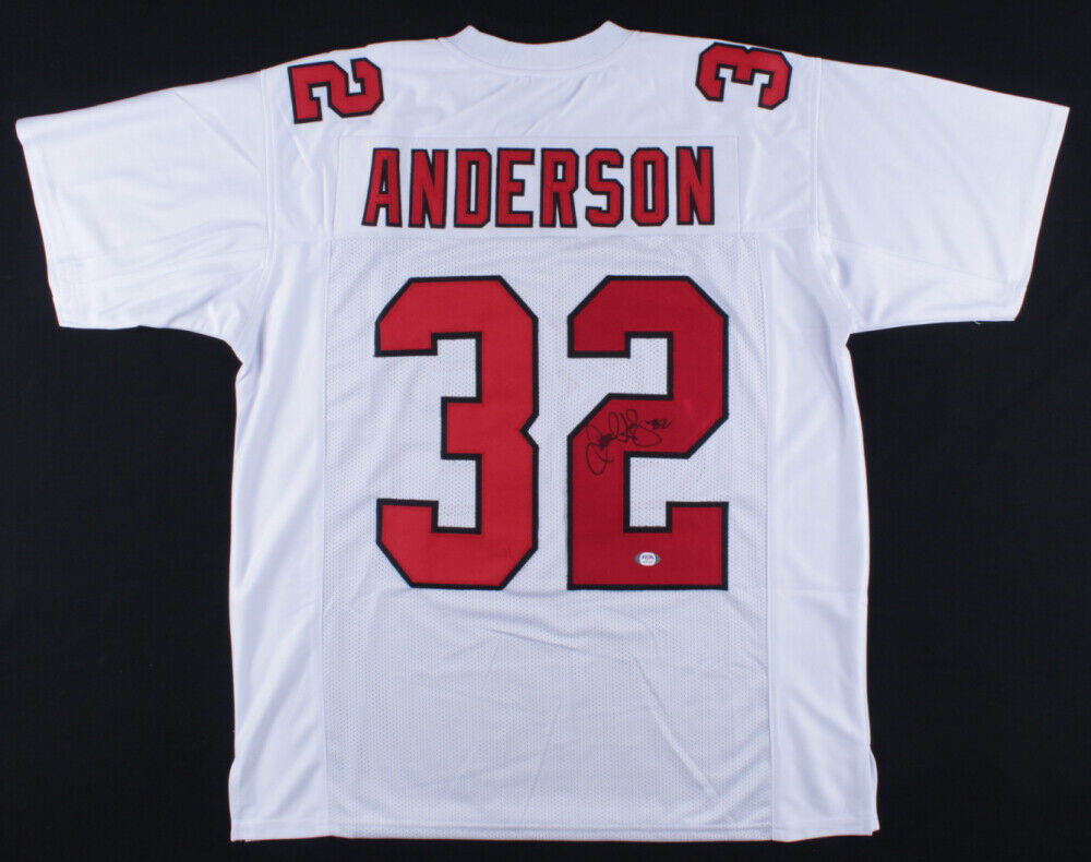 Jamal Anderson Signed Atlanta Falcons Jersey (PSA COA) 1998 NFC Rushin –