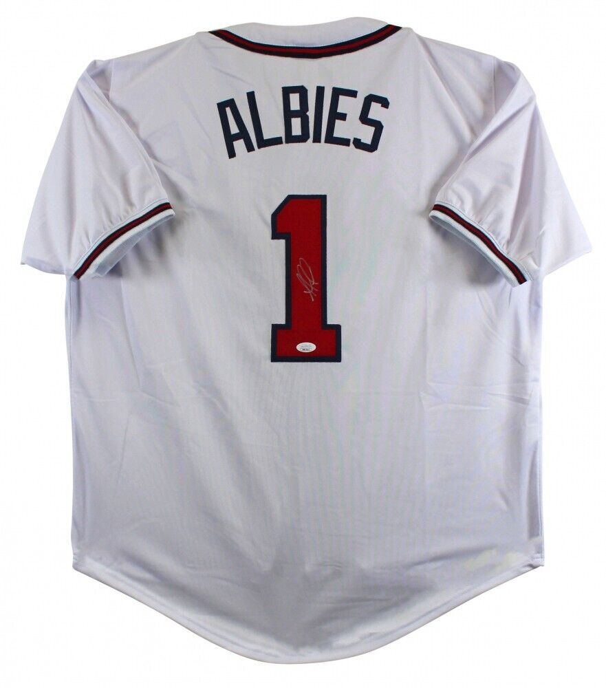 Ozzie Albies Atlanta Braves Majestic Official Name and Number T-Shirt - Red