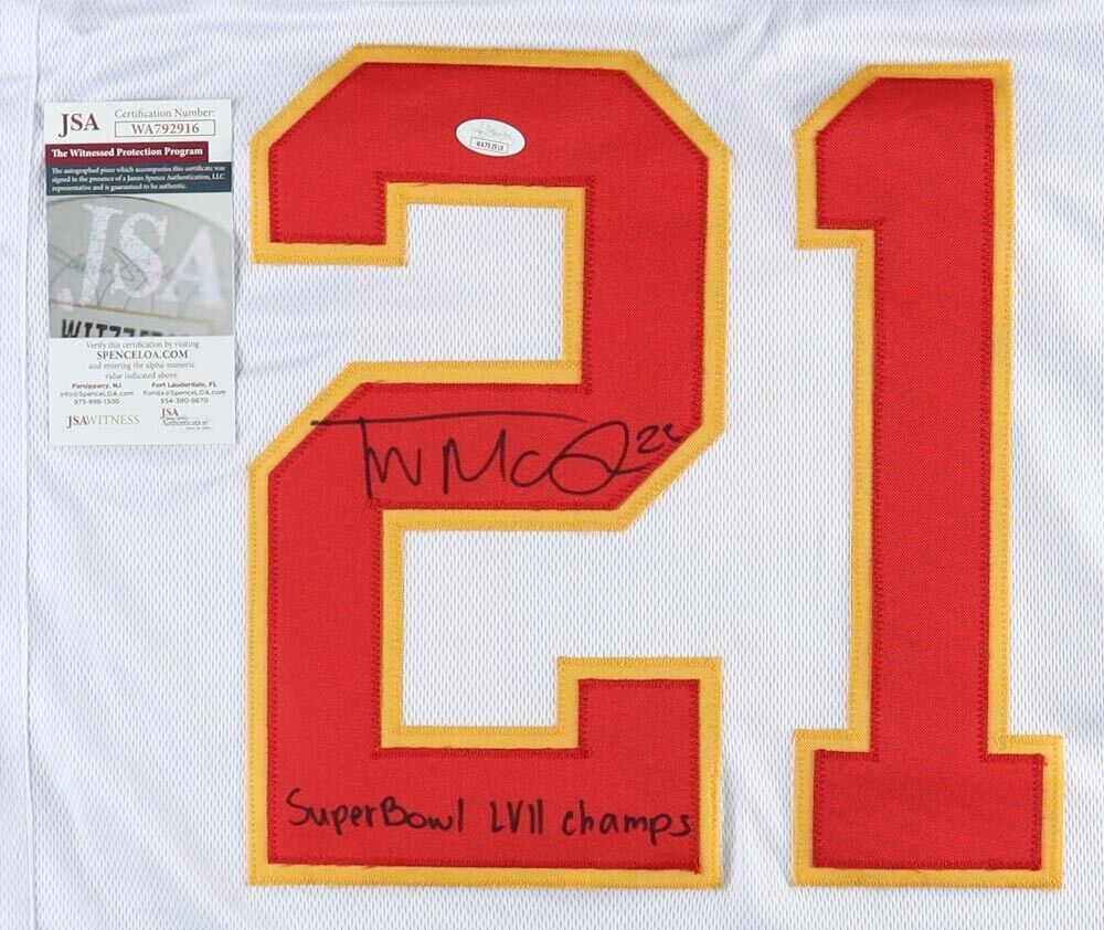 Trent McDuffie Signed Kansas City Chiefs Custom Jersey (JSA Witness COA)