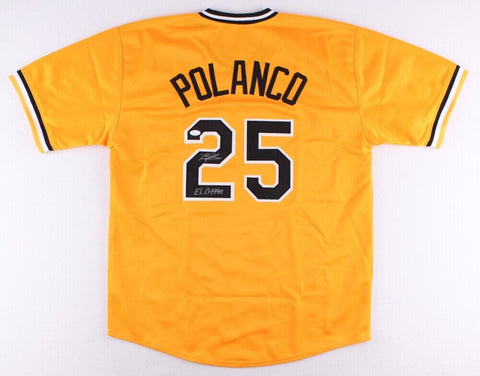 Gregory Polanco Signed Pittsburgh Pirates Yellow Jersey (TSE COA) El Coffee