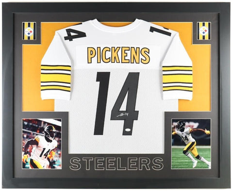 George Pickens Signed Pittsburgh Steelers 35" x 43" Framed Jersey (JSA COA) W.R.