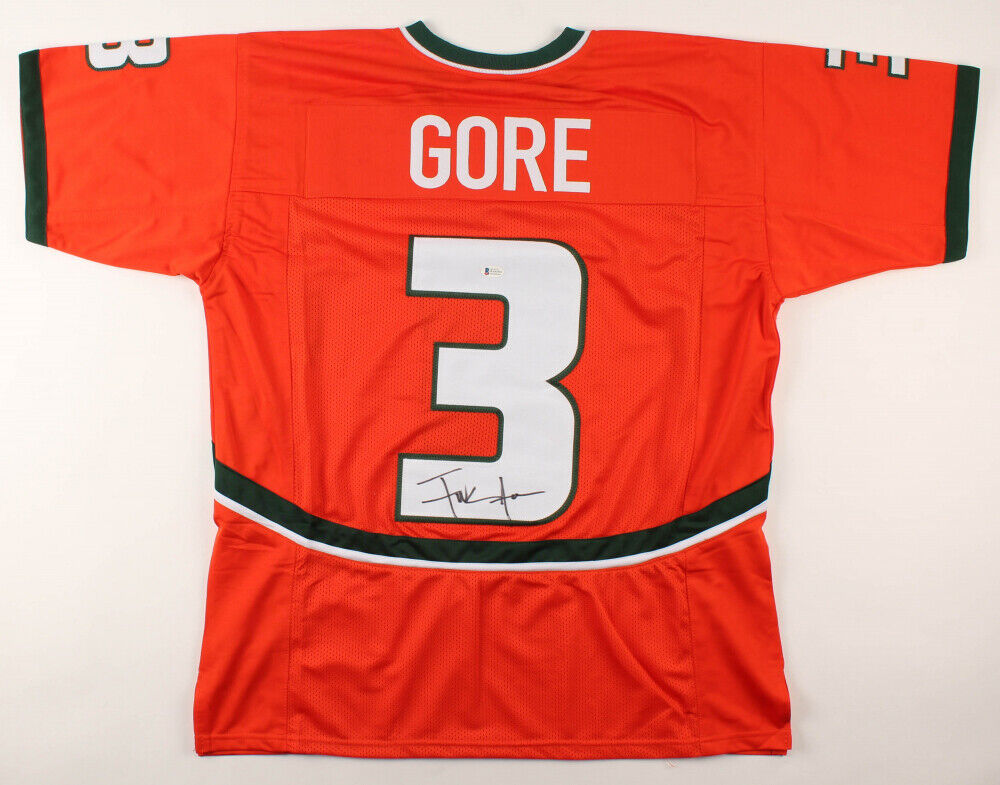 Frank Gore Signed Miami Hurricane Jersey (Beckett COA)  5×Pro Bowl Running Back