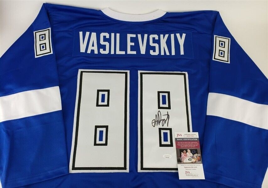 Andrei Vasilevskiy Signed Tampa Bay Lightning Jersey JSA COA / 4xAll Star Goalie