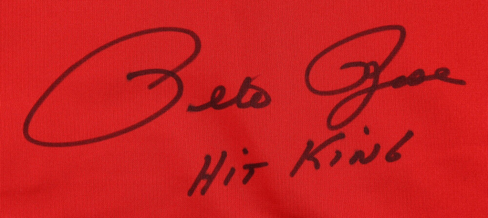 Pete Rose Hit King 4256 Signed Cincinnati Reds Mitchell & Ness