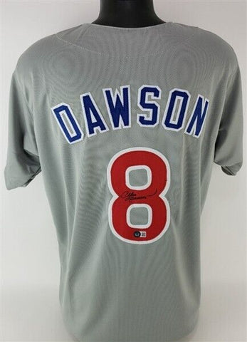 Andre Dawson Signed Chicago Cubs Road Jersey (Beckett) 8×All-Star / 1987 MVP