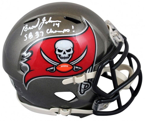 Brad Johnson Signed Tampa Bay Buccaneers Mini Helmet "S B 37 Champs!" (Beckett)