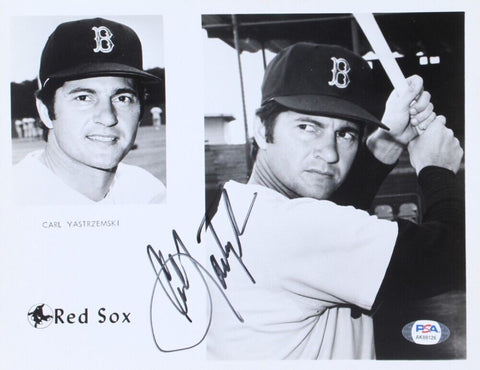 Carl Yastrzemski Signed Boston Red Sox 8"x 10" Photo (PSA COA) 1967 Triple Crown