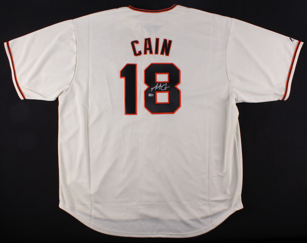 Matt Cain Signed San Francisco Giants Jersey (MLB Holo) 3xWorld Champ –