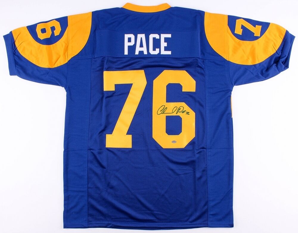 Orlando Pace Signed Rams Throwback Jersey (Schwartz COA) 2016 Hall of –