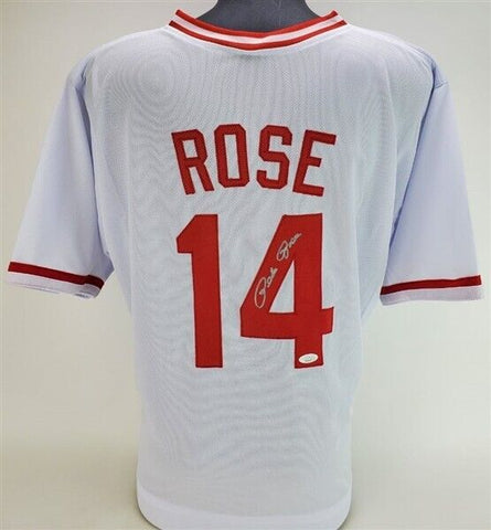Pete Rose Signed Cincinnati Reds Jersey (JSA COA) MLB's All Time Hit King w/4256