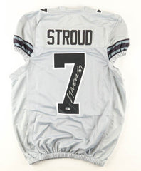 C. J. Stroud Signed Ohio State Buckeyes White Jersey (Beckett) 2021 Rose Bowl QB
