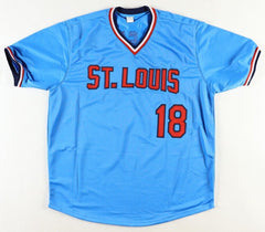 Andy Van Slyke Signed St. Louis Cardinals Throwback Jersey (JSA COA) 3×All-Star