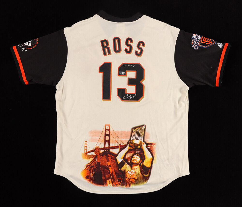 Cody Ross Signed San Francisco Giants Photo Jersey Insc WS Champs