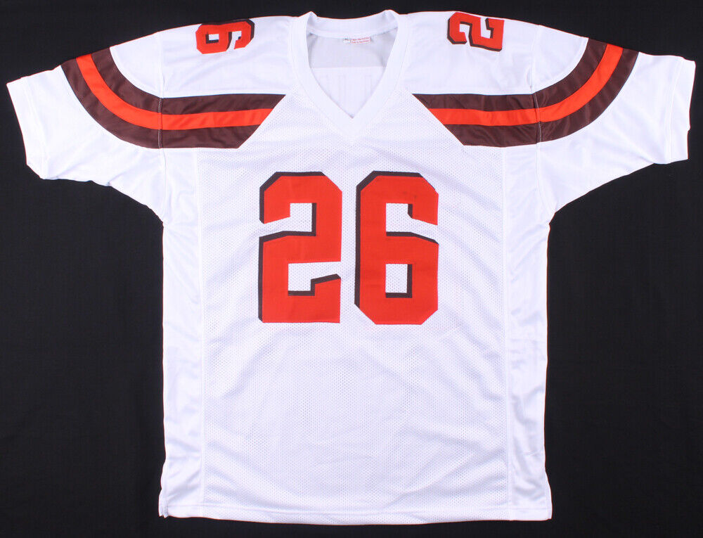 Greedy Williams Signed Custom White Football Jersey — TSE Cleveland