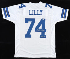 Bob Lilly Signed Dallas Cowboys White Jersey Inscribed "HOF 80" (Beckett COA)