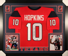 DeAndre Hopkins Signed Texans 35x43 Custom Framed Jersey (TriStar) Pro Bowl W.R.