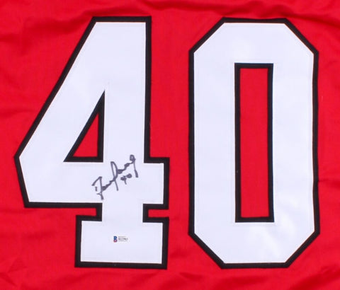 Darren Pang Signed Blackhawks Jersey (Beckett) Chicago Goalie (1984–1989)