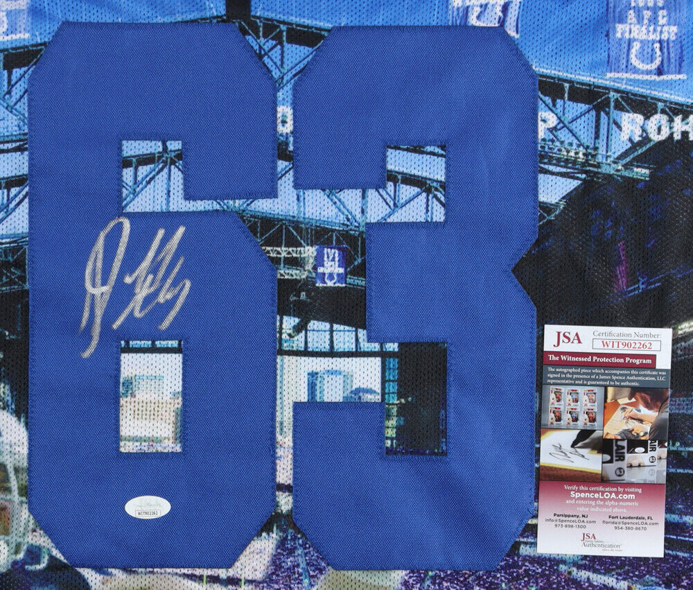 Jeff Saturday Signed Indianapolis Colts Custom Photo Image Jersey (JSA COA)