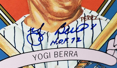 Yogi Berra Signed Yankees 14x18 Custom Matted 8x10 Photo & Signed Card (JSA COA)