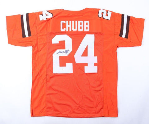 Nick Chubb Signed Browns #24 Jersey (JSA COA) Cleveland's 2nd Rd Draft Pck 2018