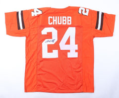 Nick Chubb Signed Browns #24 Jersey (JSA COA) Cleveland's 2nd Rd Draft Pck 2018