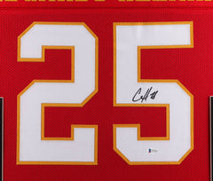 Clyde Edwards-Helaire  35x43 Signed Kansas City Chiefs Framed Jersey Beckett COA