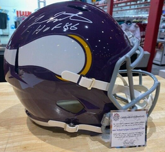 Fran Tarkenton Signed Full Size Minnesota Vikings Helmet Schwartz COA 9xPro Bowl